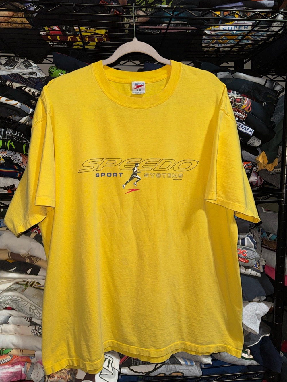 Vintage 1997 Speedo Sports System Yellow Shirt Size Xl
